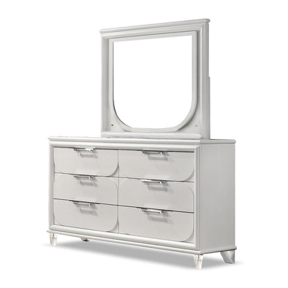 Glosan Modern 5-Piece Pearl White Kids Platform Bedroom Set