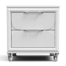 Glosan Modern Pearl White Wood 2-Drawer Kids Nightstand