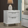Glosan Modern Pearl White Wood 2-Drawer Kids Nightstand