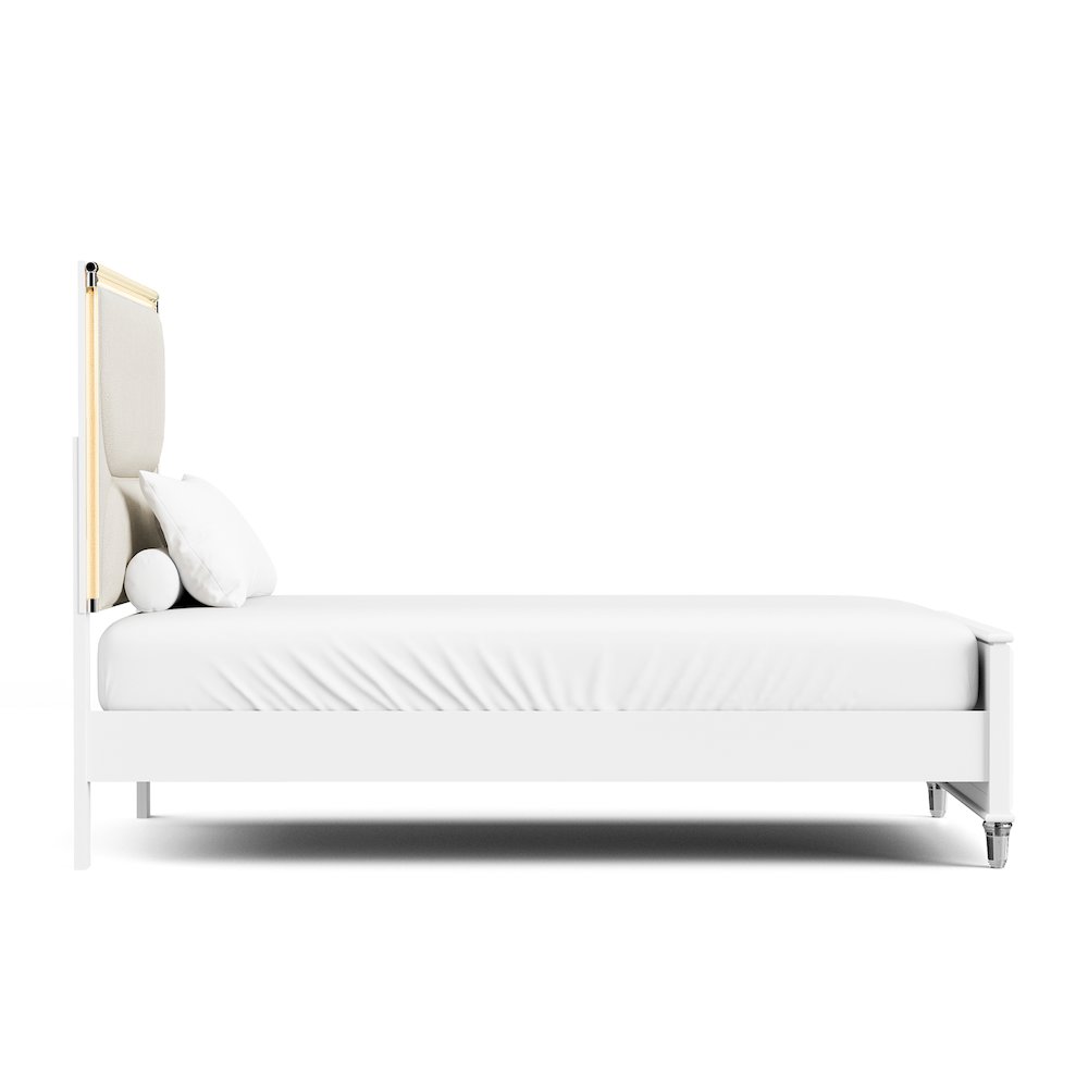 Glosan Modern 6-Piece Pearl White Kids Platform Bedroom Set