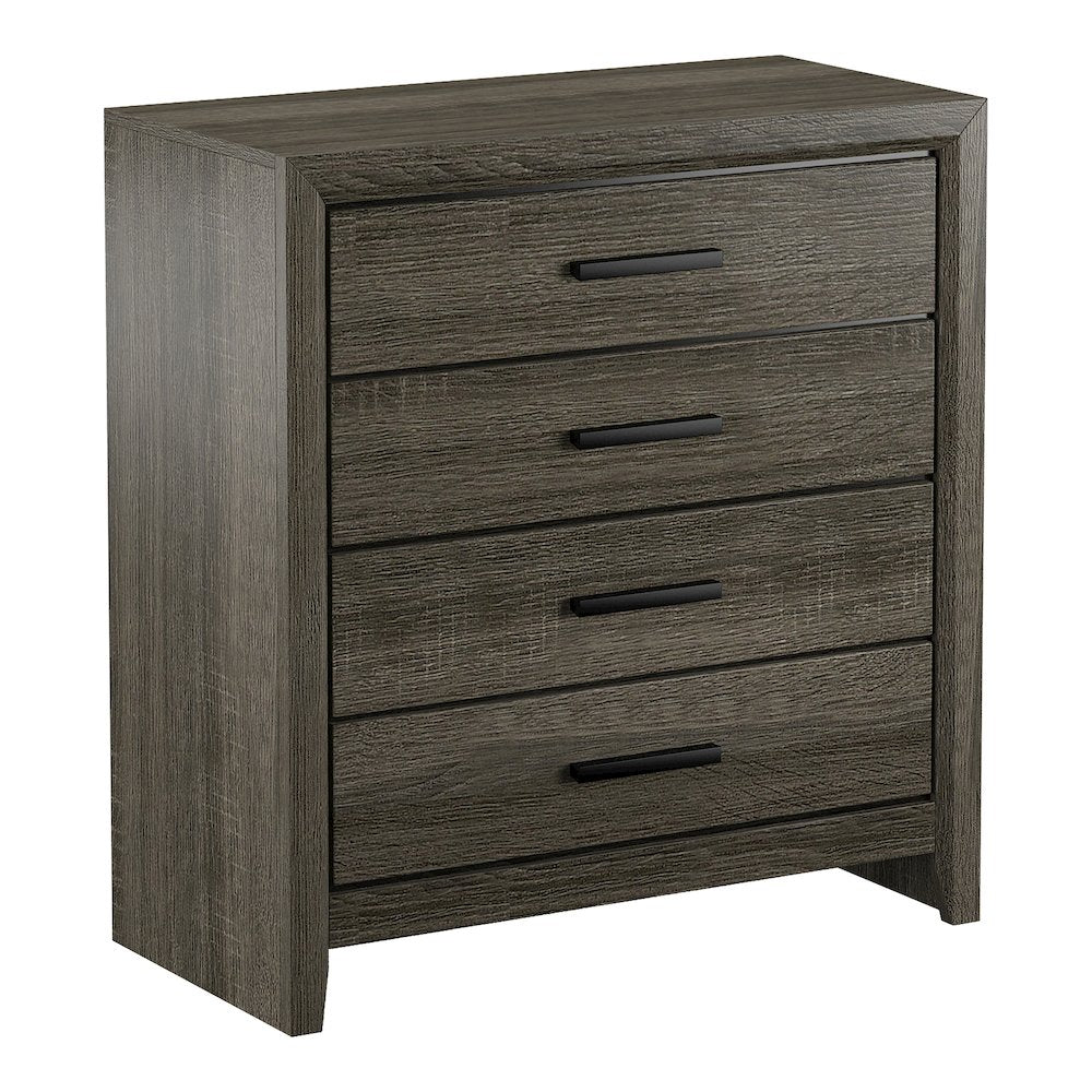Jaq Cottage Wood 4-Drawer Chest, Grey
