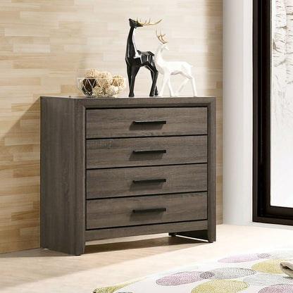 Jaq Cottage Wood 4-Drawer Chest, Grey