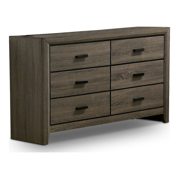 Jaq Cottage Wood 6-Drawer Dresser, Grey
