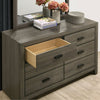 Jaq Cottage Wood 6-Drawer Dresser, Grey