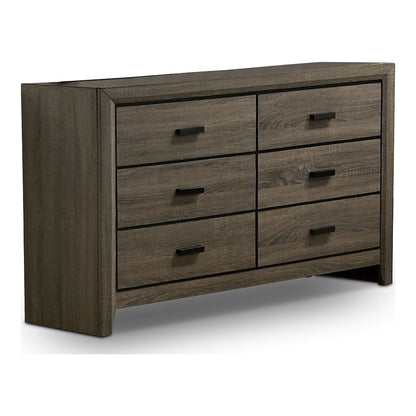 Jaq 2-Piece Cottage 6-Drawer Dresser and Mirror Set, Grey
