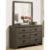 Jaq 2-Piece Cottage 6-Drawer Dresser and Mirror Set, Grey
