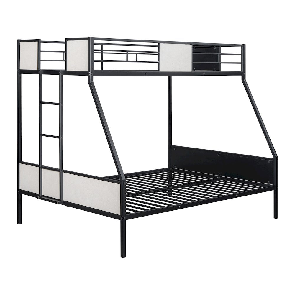 Girgon Black Metal Two-tone Twin over Full Bunk Bed