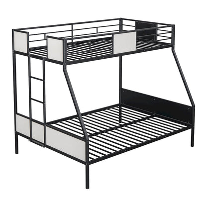 Girgon Black Metal Two-tone Twin over Full Bunk Bed