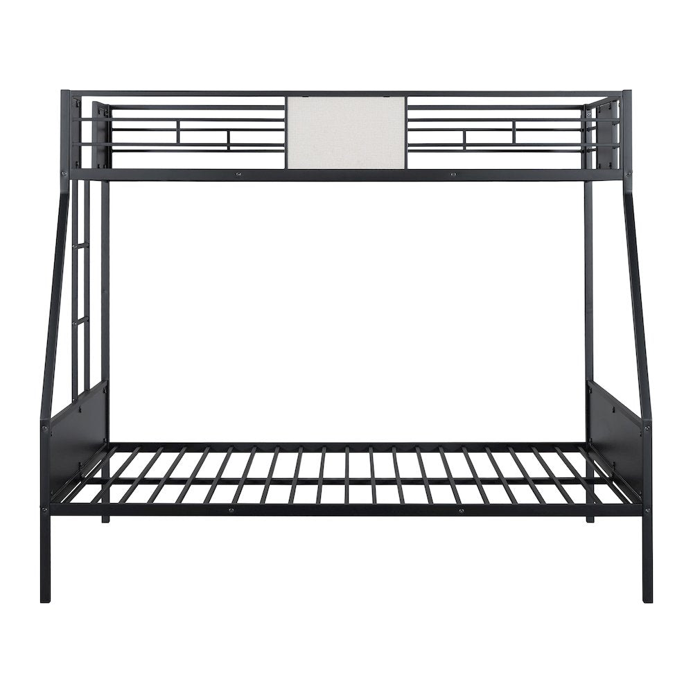 Girgon Black Metal Two-tone Twin over Full Bunk Bed