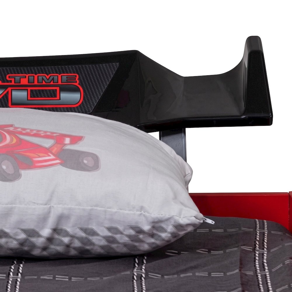 Starlight Canyon Home Race Car Kid Bed with Engineered Wood, Red, Twin