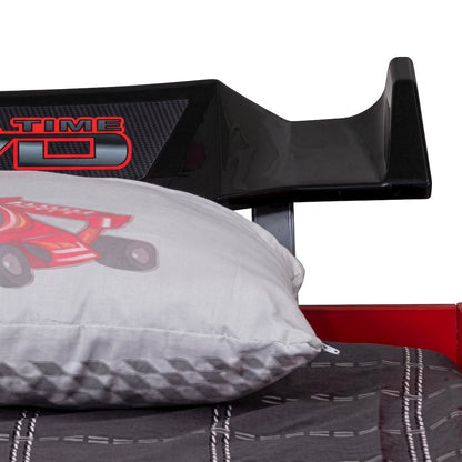 Starlight Canyon Home Race Car Kid Bed with Engineered Wood, Red, Twin