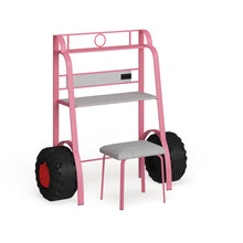 Ramirez Traditional Metal Kids Desk with Stool
