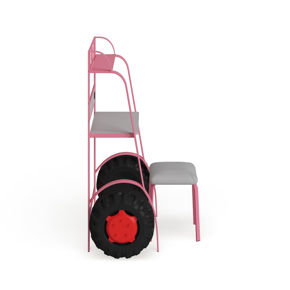Ramirez Traditional Metal Kids Desk with Stool
