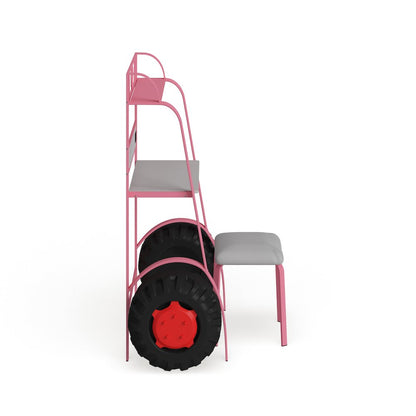 Ramirez Traditional Metal Kids Desk with Stool