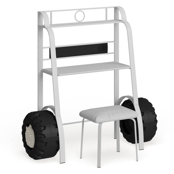 Ramirez Traditional Metal Kids Desk with Stool