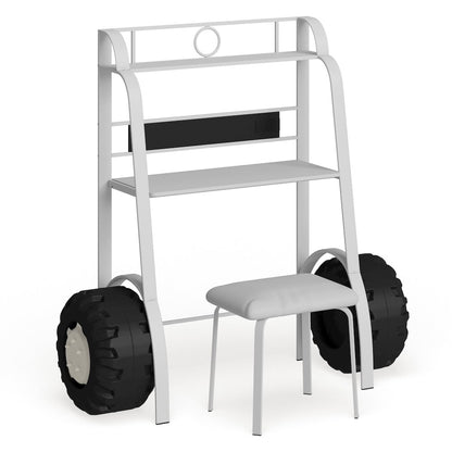 Ramirez Traditional Metal Kids Desk with Stool