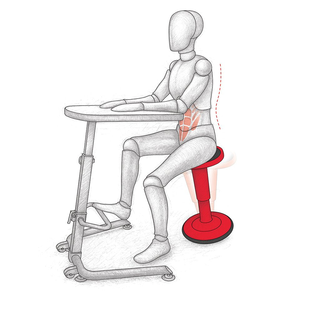 Hierarchy Height Adjustable Grow Stool- Short Stool (Red)