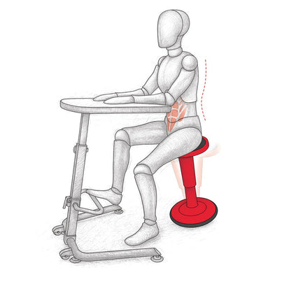 Hierarchy Height Adjustable Grow Stool- Short Stool (Red)