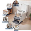 Toddler Potty Training Seat with Step Stool Ladder, Foldable, Grey