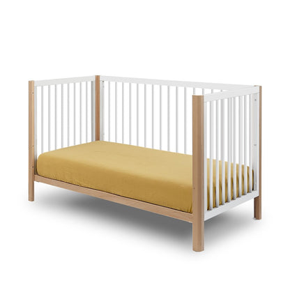 Happy Lux 3-in-1 Crib, Natural wood and White