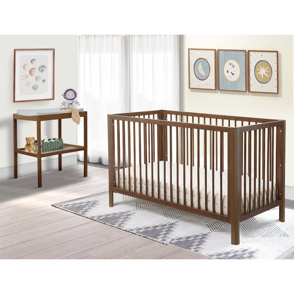 Happy Lux 3-in-1 Crib, Walnut