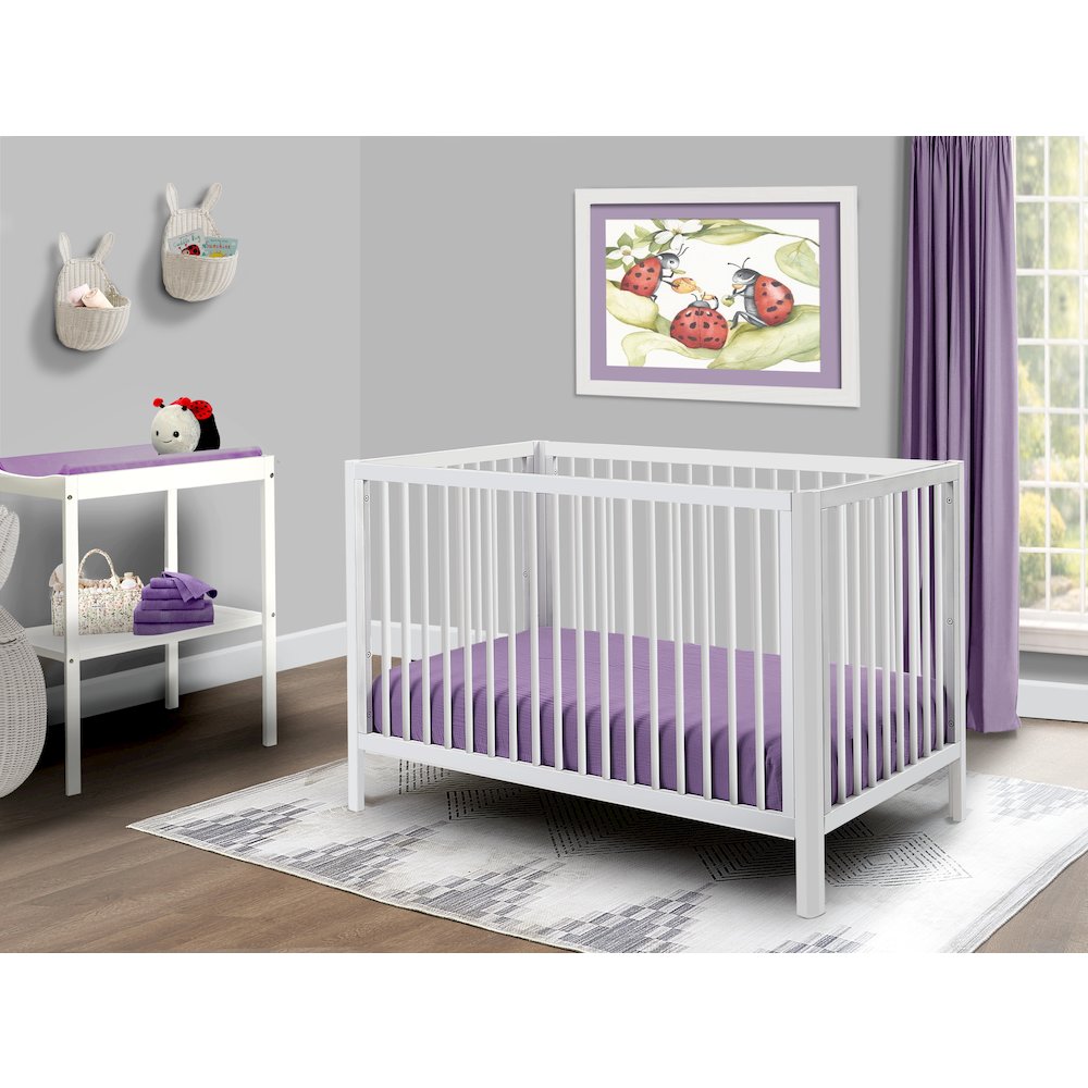Happy Lux 3-in-1 Crib, White