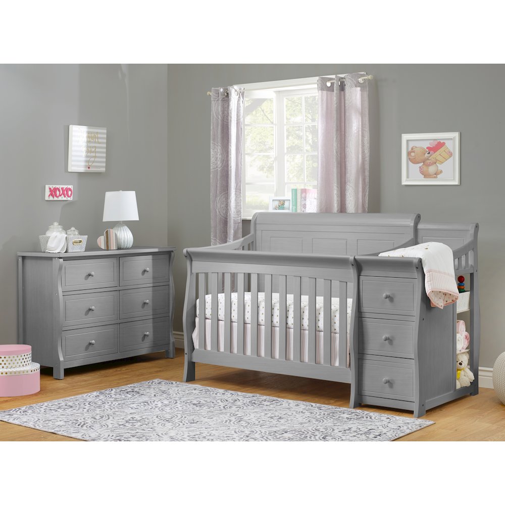 Sorelle Princeton Elite Panel Crib & Changer,Weathered Gray Color