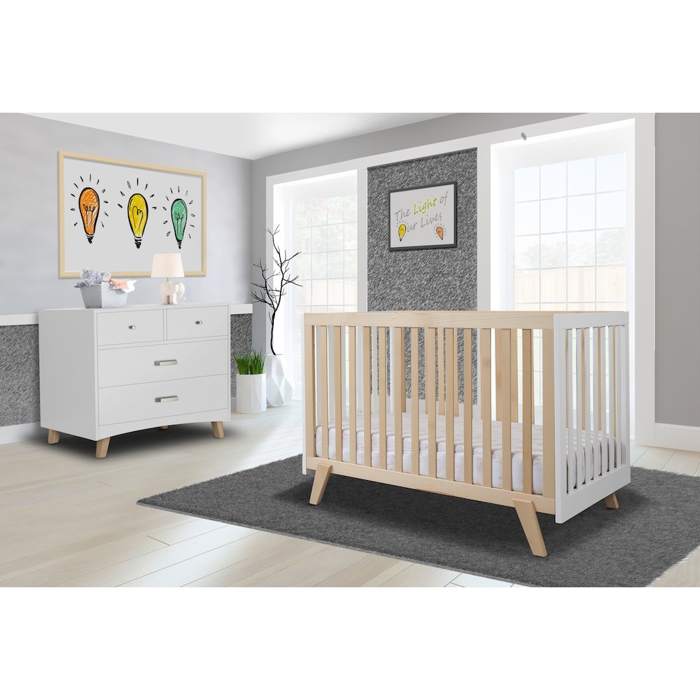 Sorelle Luce Crib,Natural wood and White Color