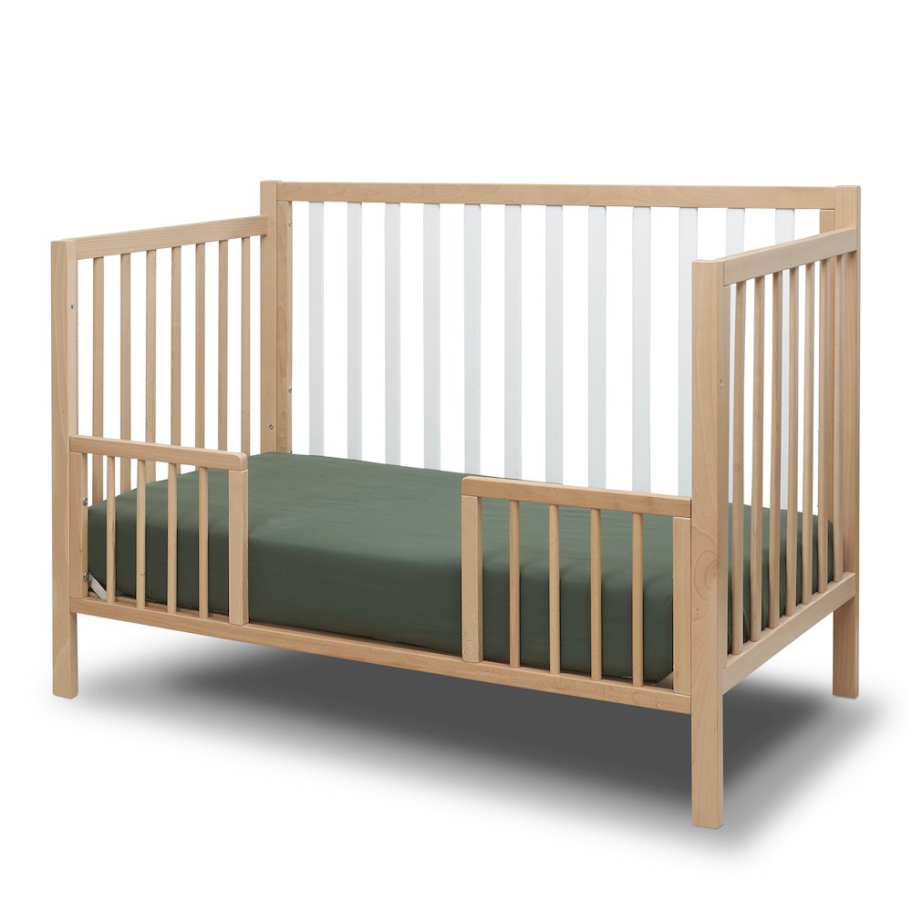 Sorelle Essex Euro 4-in-1 Convertible Crib,White and Natural wood Color