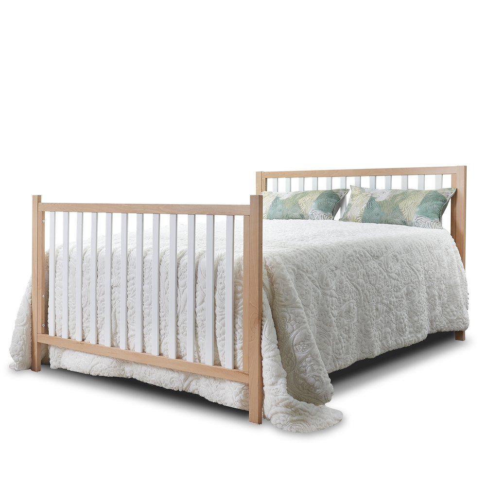 Sorelle Essex Euro 4-in-1 Convertible Crib,White and Natural wood Color
