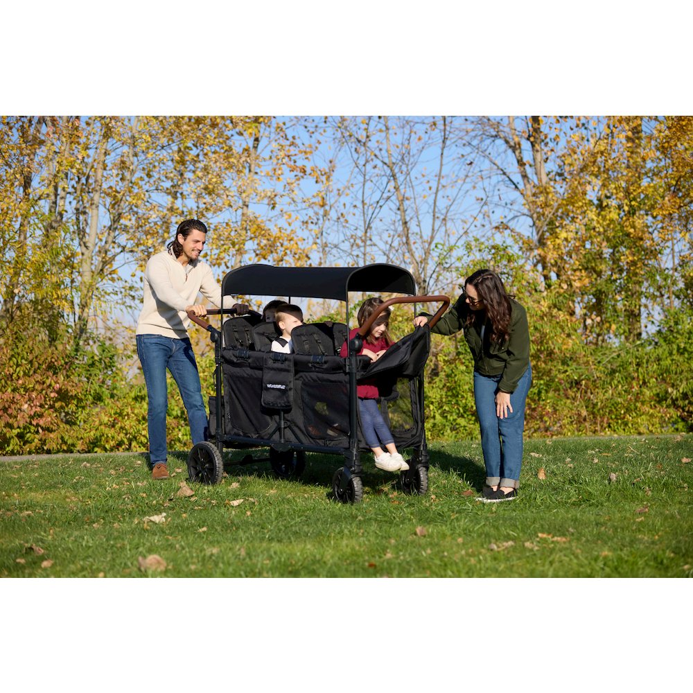 W6 Luxe Pro 6 Seater Stroller Wagon - Jet Black