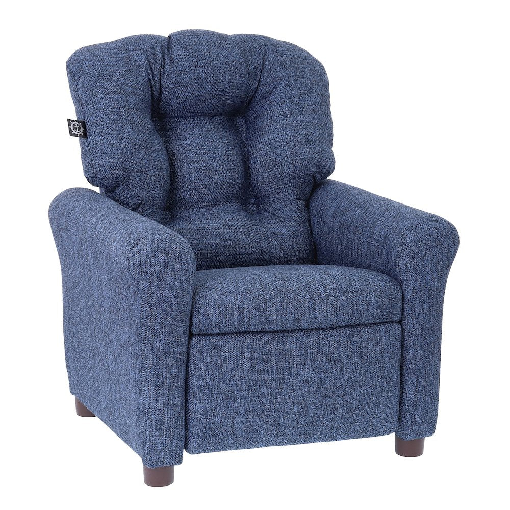 The Crew Furniture Traditional Kids Recliner Chair, Sapphire