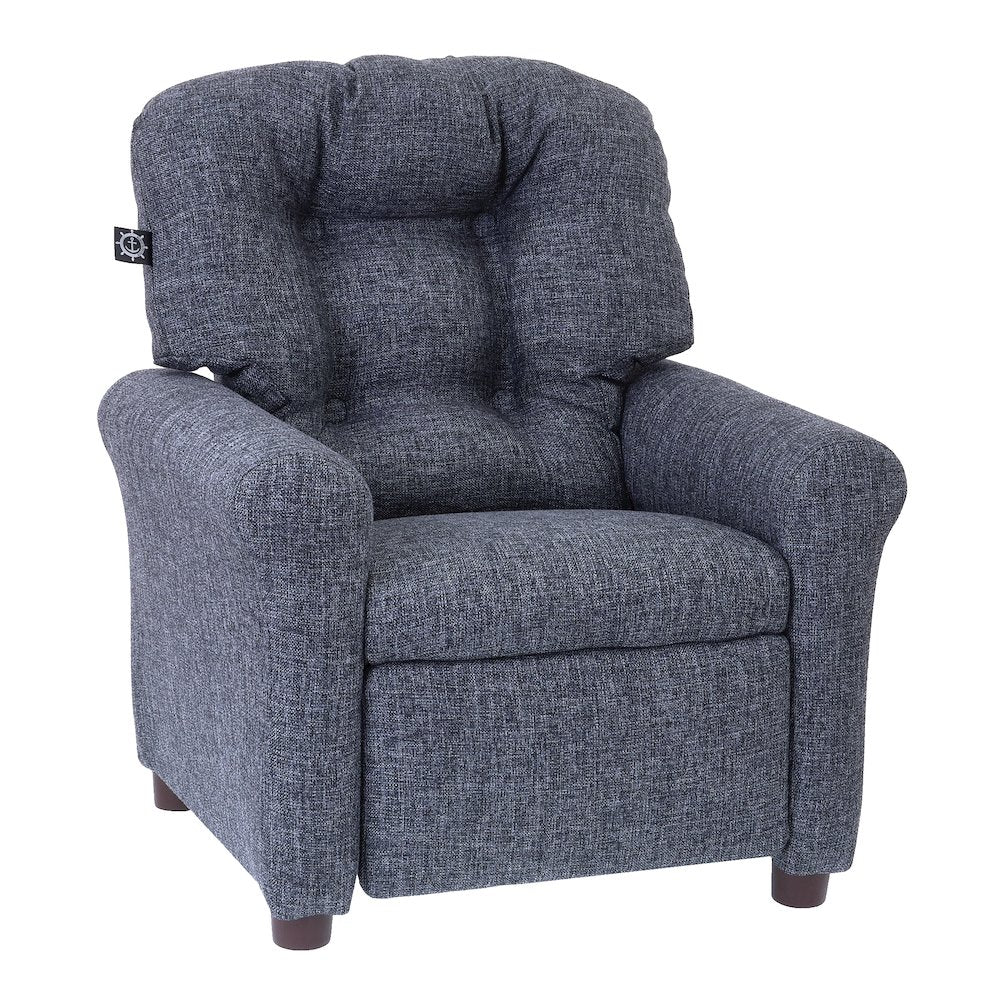 The Crew Furniture Traditional Kids Recliner Chair, Gray