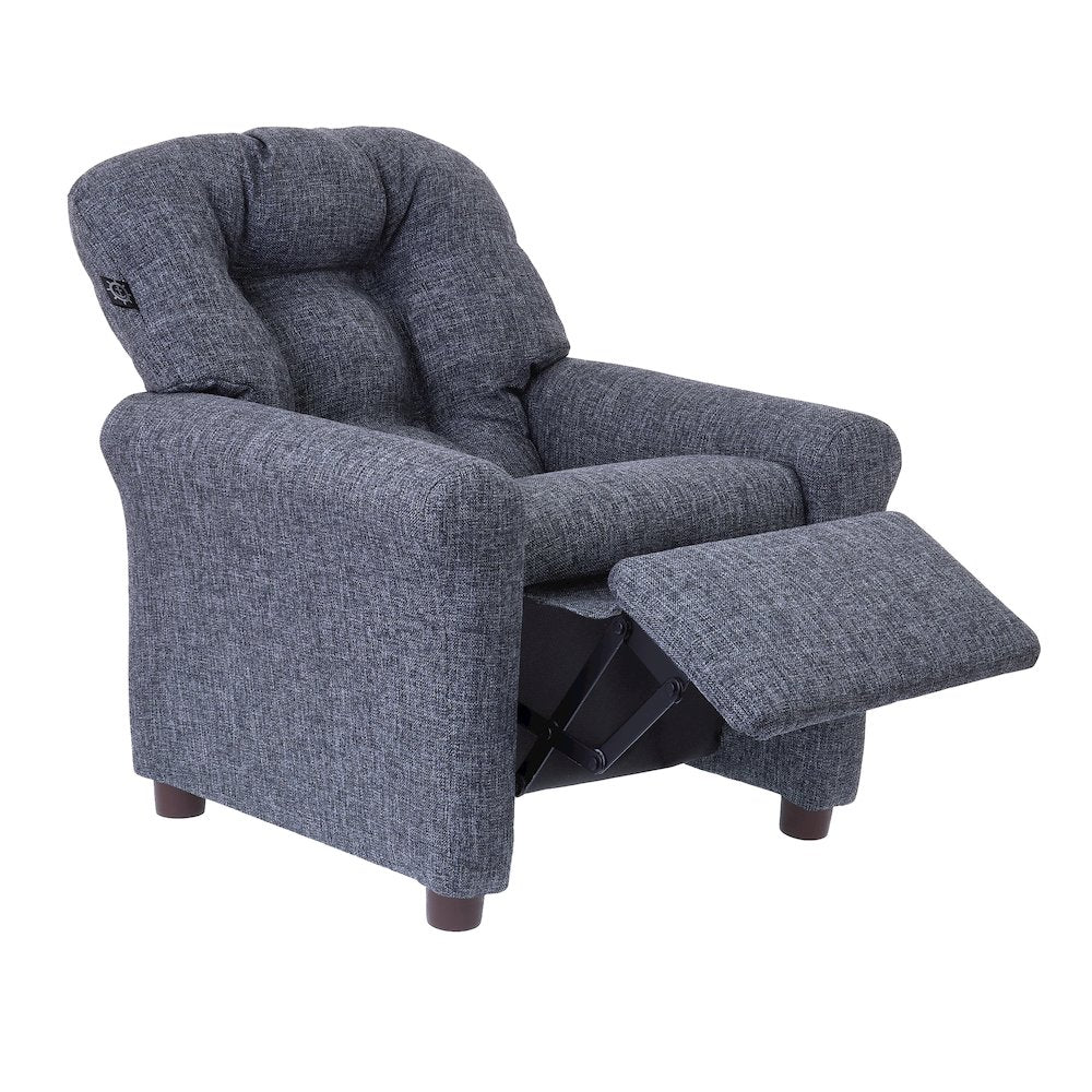 The Crew Furniture Traditional Kids Recliner Chair, Gray