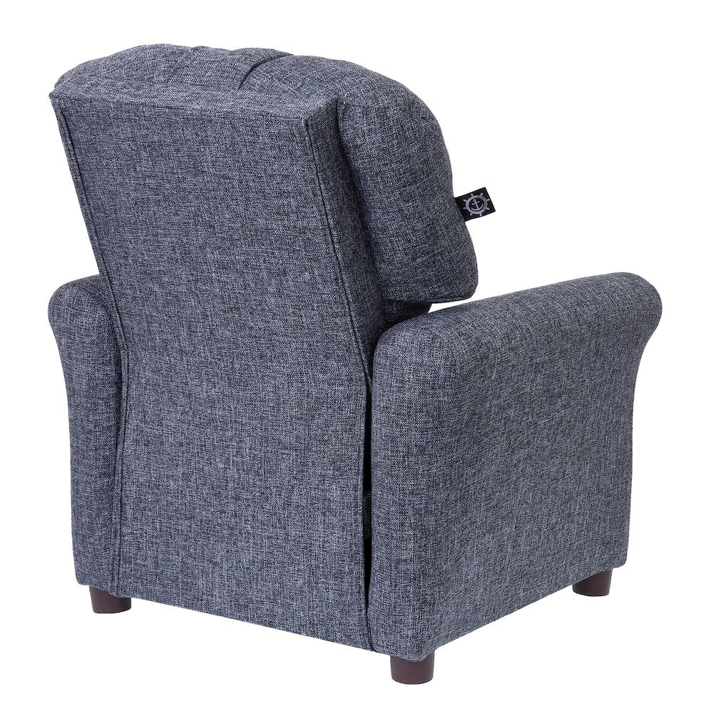 The Crew Furniture Traditional Kids Recliner Chair, Gray