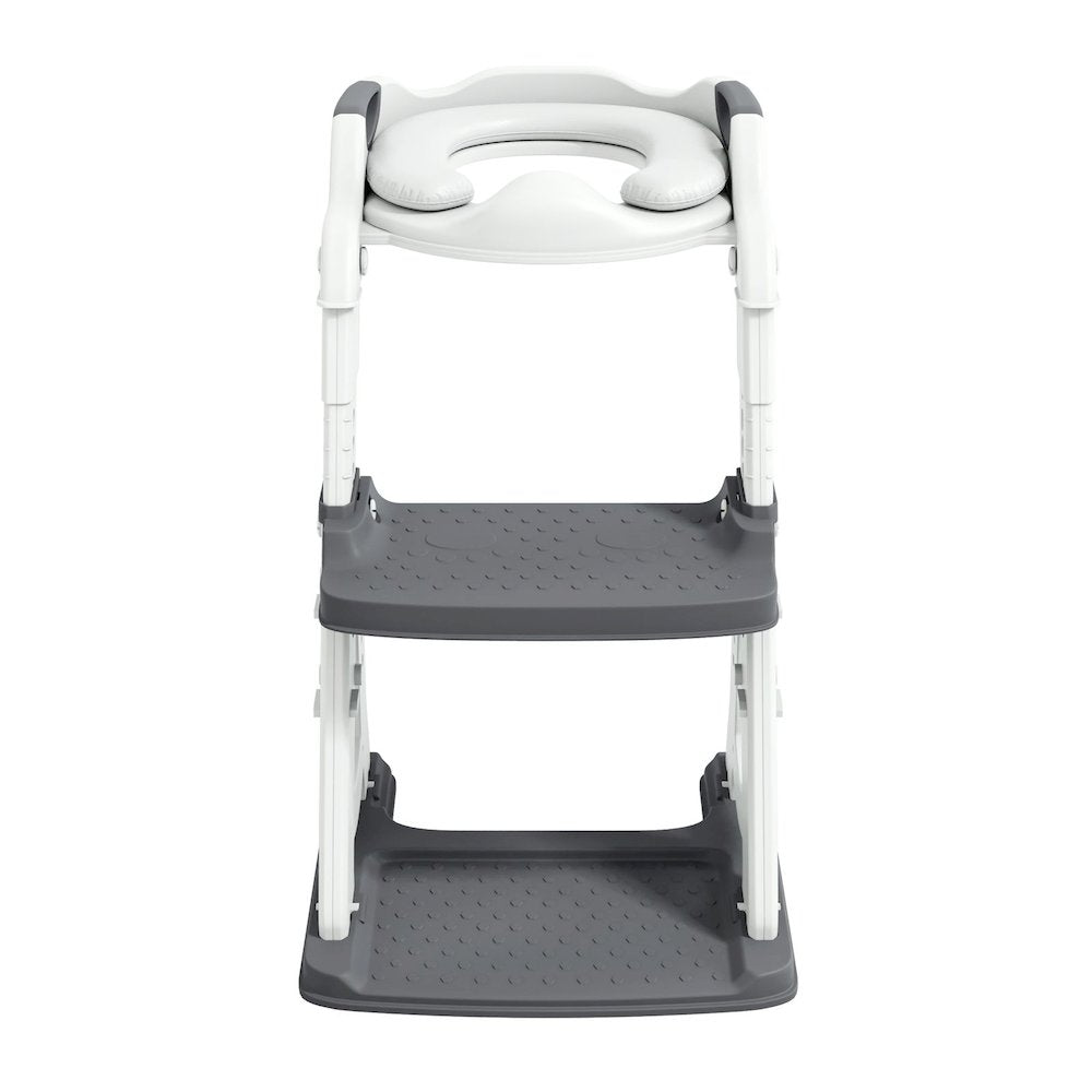 Toddler Potty Training Seat with Step Stool Ladder, Foldable, Grey