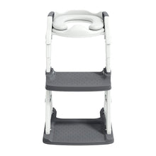 Toddler Potty Training Seat with Step Stool Ladder, Foldable, Grey