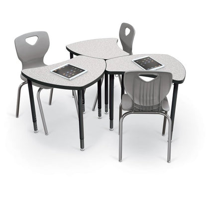 Snap Desk Configurable Student Desking -Gray Nebula Top Surface & Black Edgeband