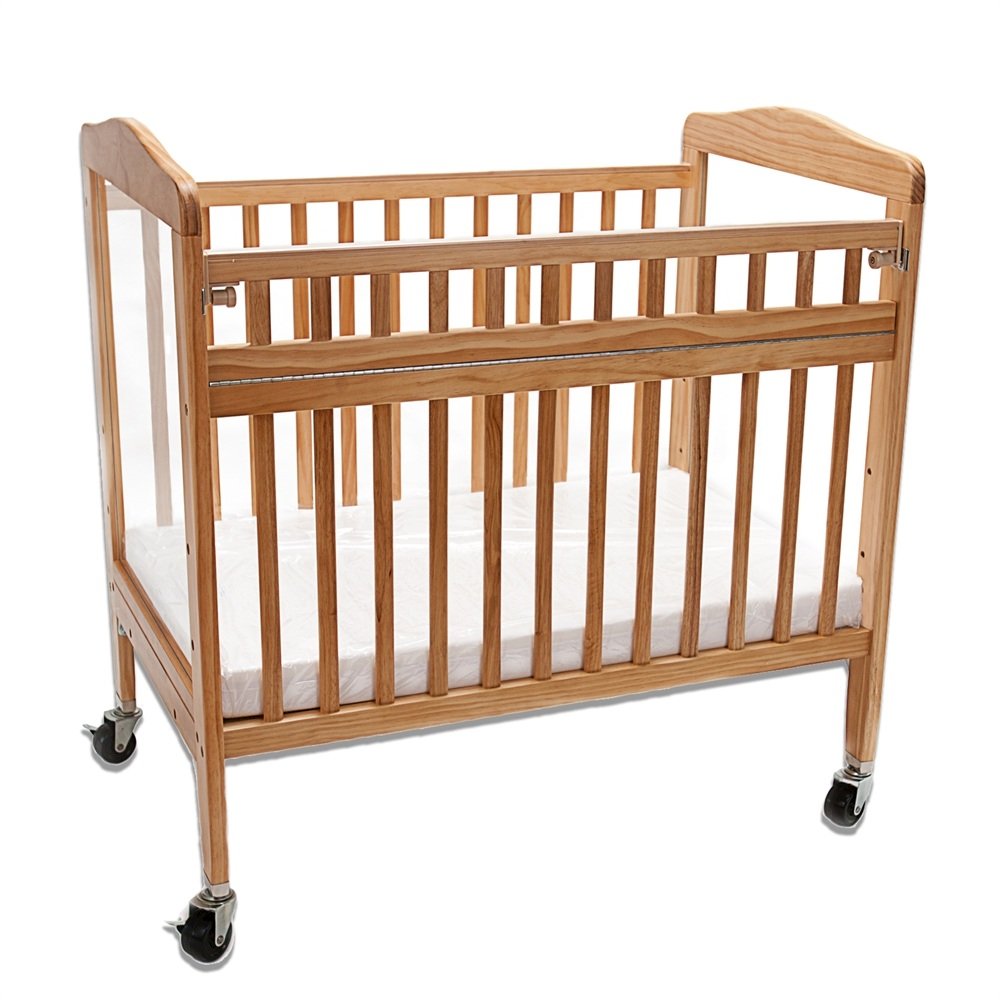 Mini/Portable Non-folding Wooden Window Crib with Safety Gate