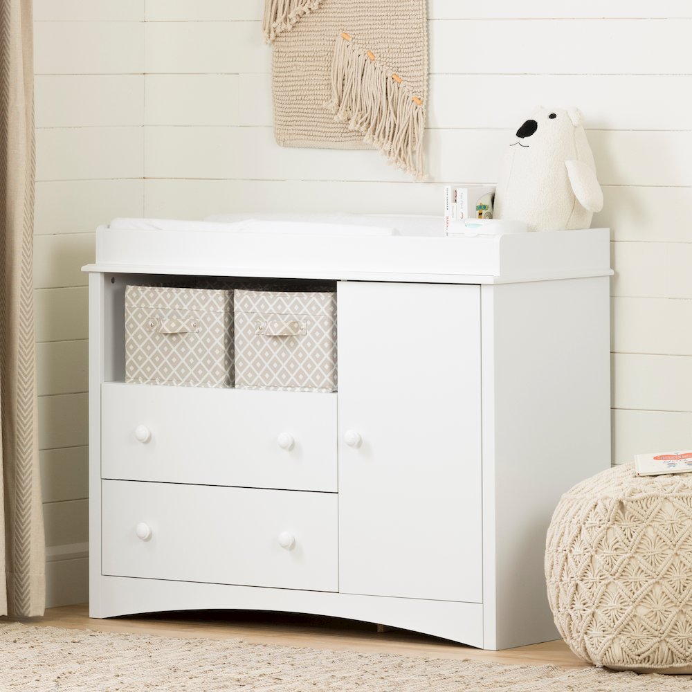 South Shore Peek-a-boo Changing Table, Pure White