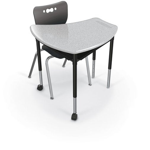 Snap Desk Configurable Student Desking -Gray Nebula Top Surface & Black Edgeband
