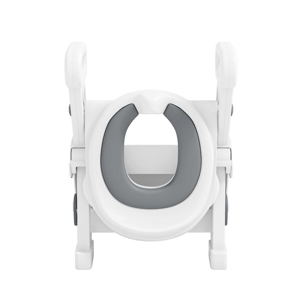 Toddler Potty Training Seat with Step Stool Ladder and Handles, Grey