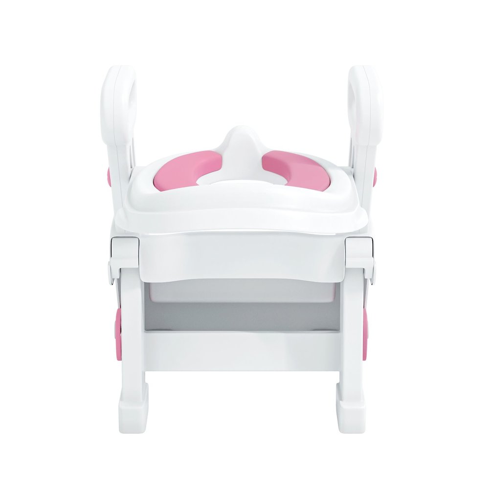 Toddler Potty Training Seat with Step Stool Ladder and Handles, Pink