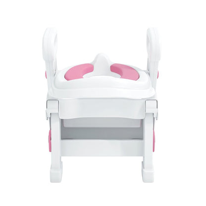 Toddler Potty Training Seat with Step Stool Ladder and Handles, Pink