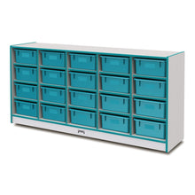 20 Tub Mobile Storage - with Tubs - Teal