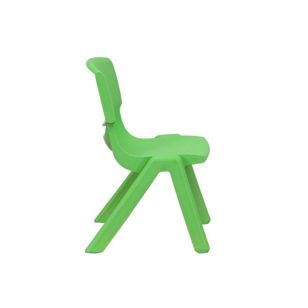45'' Round Green Plastic Height Adjustable Activity Table Set with 4 Chairs