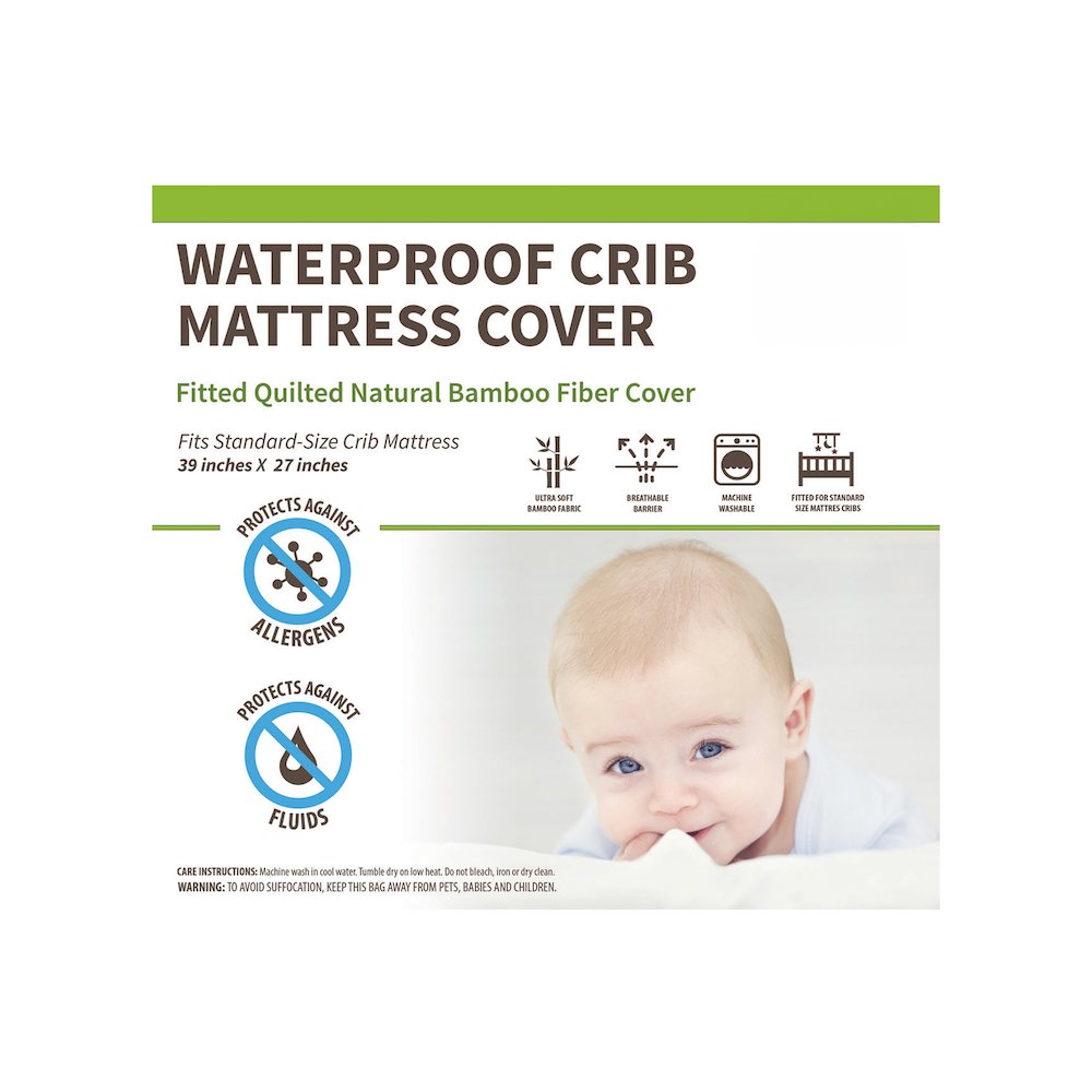 Ultra Soft Bamboo Waterproof 9" Crib Mattress Protector – Hypoallergenic