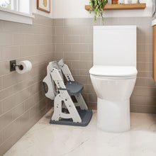 Toddler Potty Training Seat with Step Stool Ladder, Foldable, Grey