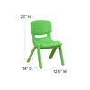 45'' Round Green Plastic Height Adjustable Activity Table Set with 4 Chairs