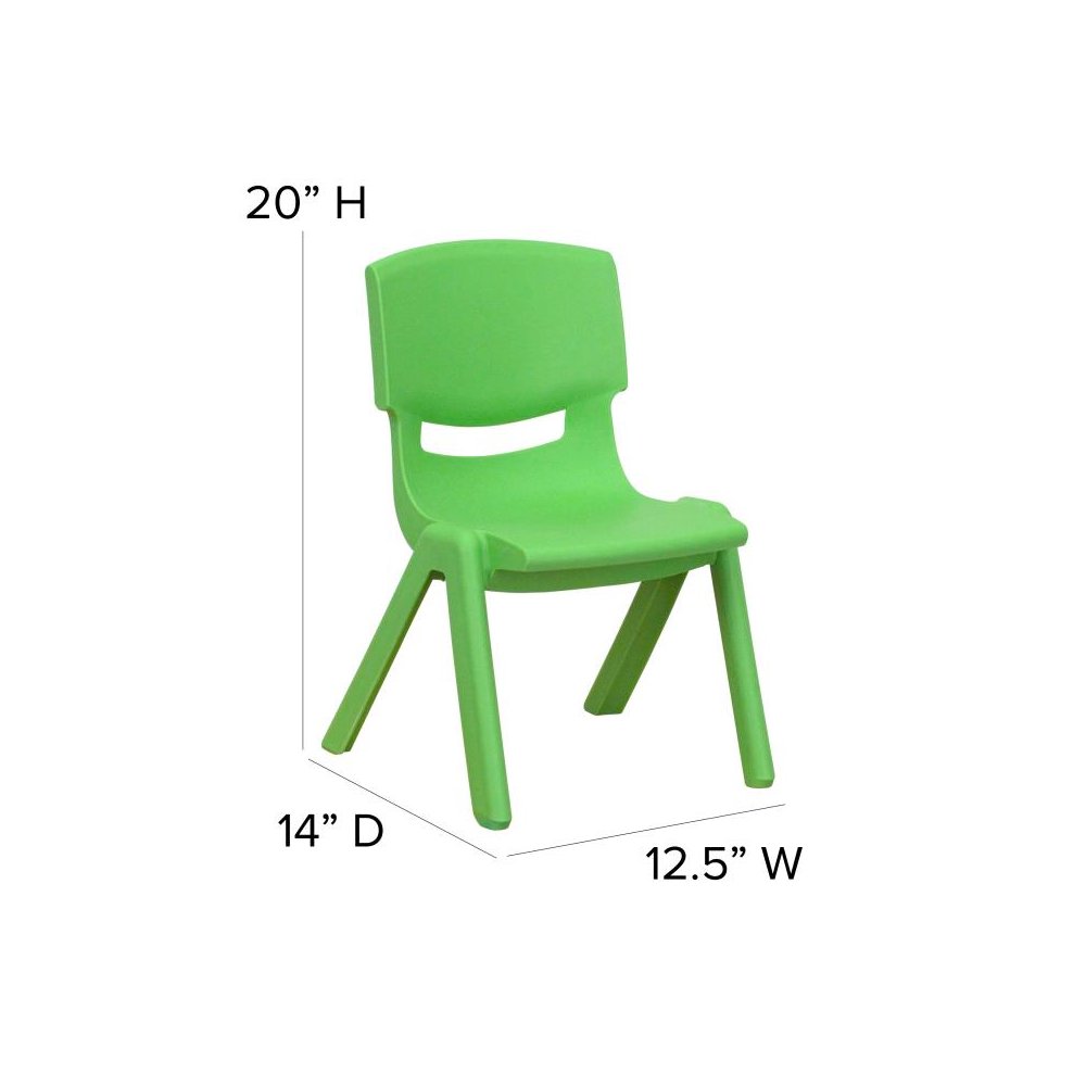 45'' Round Green Plastic Height Adjustable Activity Table Set with 4 Chairs
